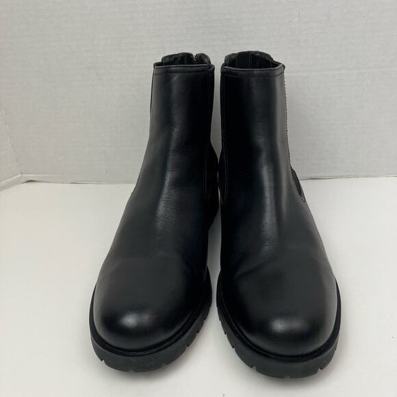 Cole Haan Sz 11 Stanton Waterproof Black Leather Chelsea Chunky Ankle Boots - Picture 5 of 16